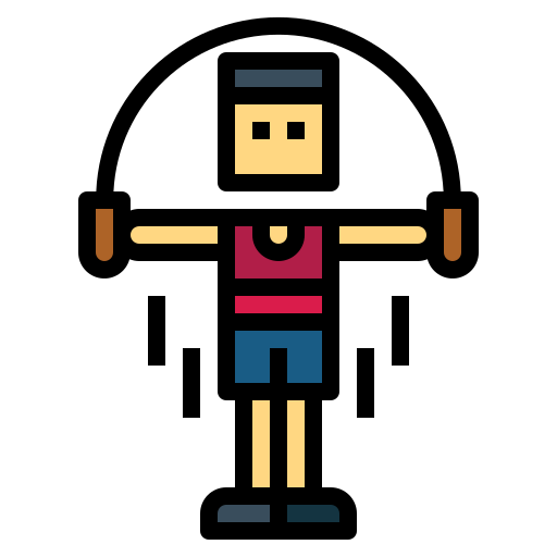 person with red shirt jumping rope