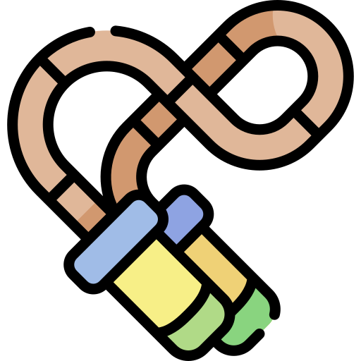 jump rope rolled up like an ampersand