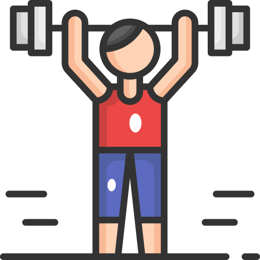 man lifting weights
