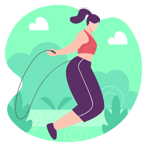 woman jumping rope in nature